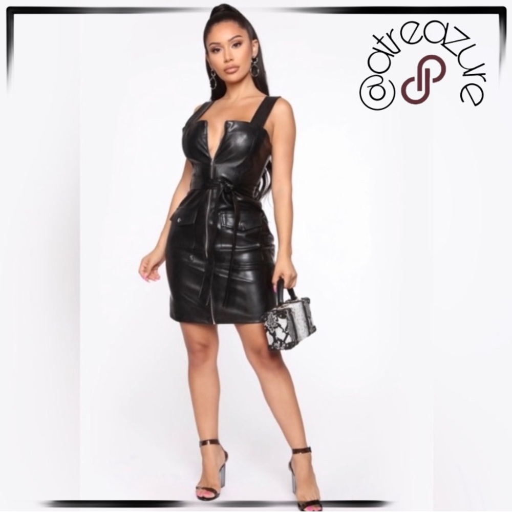 🆕 FashionNova Faux Leather Mini Dress